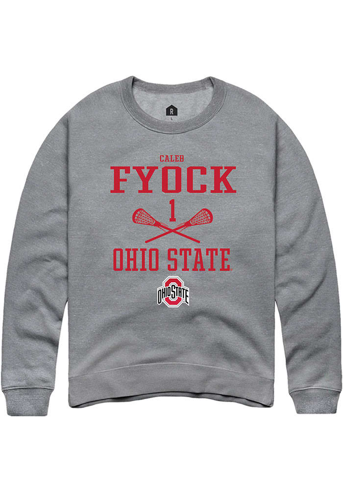 Caleb Fyock  Rally Ohio State Buckeyes Mens Graphite NIL Sport Icon Long Sleeve Crew Sweatshirt