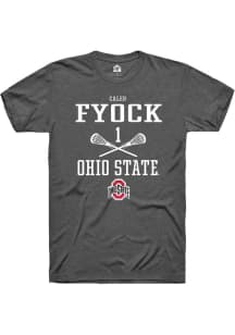 Caleb Fyock  Ohio State Buckeyes Dark Grey Rally NIL Sport Icon Short Sleeve T Shirt