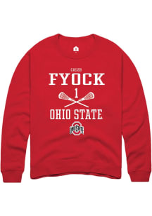 Caleb Fyock  Rally Ohio State Buckeyes Mens Red NIL Sport Icon Long Sleeve Crew Sweatshirt