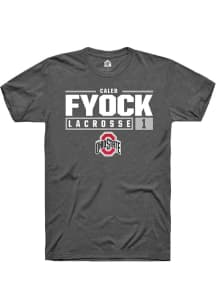 Caleb Fyock  Ohio State Buckeyes Dark Grey Rally NIL Stacked Box Short Sleeve T Shirt