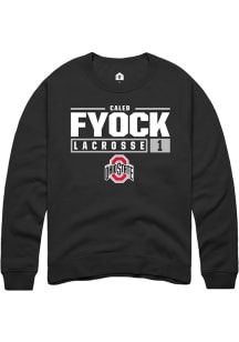 Caleb Fyock  Rally Ohio State Buckeyes Mens Black NIL Stacked Box Long Sleeve Crew Sweatshirt