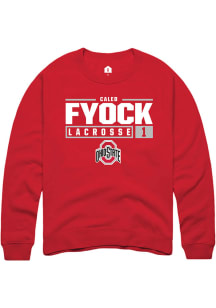 Caleb Fyock  Rally Ohio State Buckeyes Mens Red NIL Stacked Box Long Sleeve Crew Sweatshirt