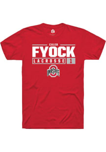 Caleb Fyock  Ohio State Buckeyes Red Rally NIL Stacked Box Short Sleeve T Shirt