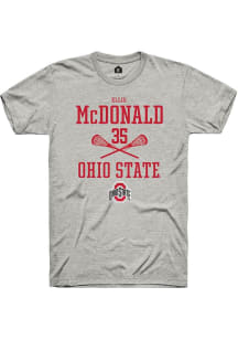 Ellis McDonald  Ohio State Buckeyes Ash Rally NIL Sport Icon Short Sleeve T Shirt