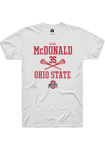 Ellis McDonald  Ohio State Buckeyes White Rally NIL Sport Icon Short Sleeve T Shirt