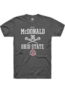 Ellis McDonald  Ohio State Buckeyes Dark Grey Rally NIL Sport Icon Short Sleeve T Shirt