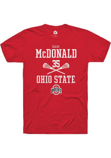 Ellis McDonald  Ohio State Buckeyes Red Rally NIL Sport Icon Short Sleeve T Shirt