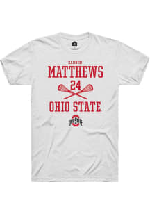 Gannon Matthews  Ohio State Buckeyes White Rally NIL Sport Icon Short Sleeve T Shirt