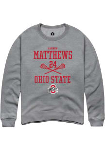 Gannon Matthews  Rally Ohio State Buckeyes Mens Graphite NIL Sport Icon Long Sleeve Crew Sweatsh..