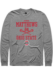 Gannon Matthews  Ohio State Buckeyes Graphite Rally NIL Sport Icon Long Sleeve T Shirt