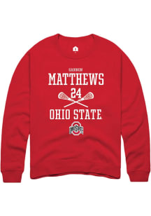 Gannon Matthews  Rally Ohio State Buckeyes Mens Red NIL Sport Icon Long Sleeve Crew Sweatshirt