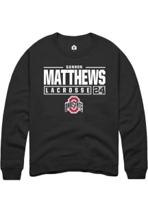 Gannon Matthews  Rally Ohio State Buckeyes Mens Black NIL Stacked Box Long Sleeve Crew Sweatshir..