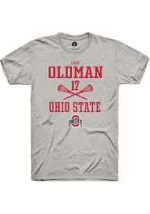 Jack Oldman  Ohio State Buckeyes Ash Rally NIL Sport Icon Short Sleeve T Shirt