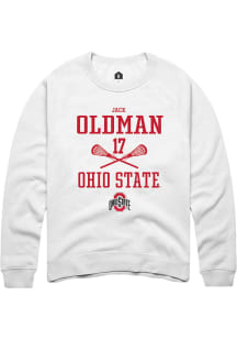 Jack Oldman  Rally Ohio State Buckeyes Mens White NIL Sport Icon Long Sleeve Crew Sweatshirt