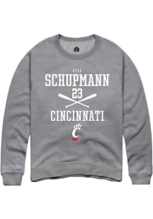 Kyle Schupmann  Rally Cincinnati Bearcats Mens Graphite NIL Sport Icon Long Sleeve Crew Sweatshi..