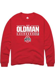 Jack Oldman  Rally Ohio State Buckeyes Mens Red NIL Stacked Box Long Sleeve Crew Sweatshirt