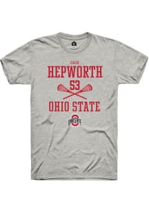 Zach Hepworth  Ohio State Buckeyes Ash Rally NIL Sport Icon Short Sleeve T Shirt