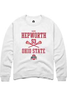 Zach Hepworth  Rally Ohio State Buckeyes Mens White NIL Sport Icon Long Sleeve Crew Sweatshirt