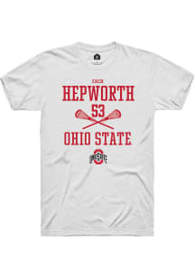 Zach Hepworth  Ohio State Buckeyes White Rally NIL Sport Icon Short Sleeve T Shirt