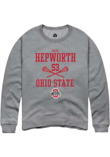 Zach Hepworth  Rally Ohio State Buckeyes Mens Graphite NIL Sport Icon Long Sleeve Crew Sweatshir..