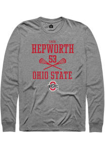 Zach Hepworth  Ohio State Buckeyes Graphite Rally NIL Sport Icon Long Sleeve T Shirt