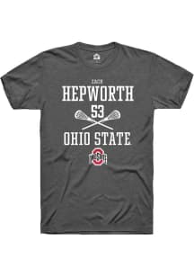 Zach Hepworth  Ohio State Buckeyes Dark Grey Rally NIL Sport Icon Short Sleeve T Shirt