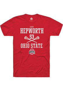 Zach Hepworth  Ohio State Buckeyes Red Rally NIL Sport Icon Short Sleeve T Shirt