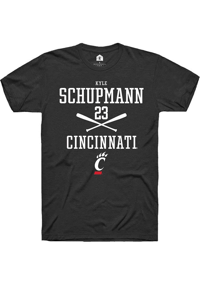 Kyle Schupmann Cincinnati Bearcats Black Rally NIL Sport Icon Short Sleeve T Shirt