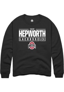 Zach Hepworth  Rally Ohio State Buckeyes Mens Black NIL Stacked Box Long Sleeve Crew Sweatshirt