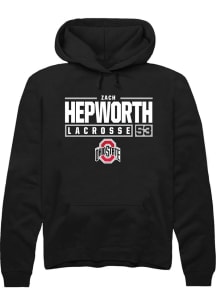 Zach Hepworth  Rally Ohio State Buckeyes Mens Black NIL Stacked Box Long Sleeve Hoodie