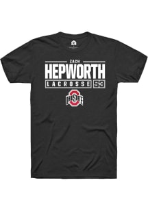 Zach Hepworth  Ohio State Buckeyes Black Rally NIL Stacked Box Short Sleeve T Shirt