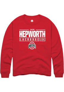 Zach Hepworth  Rally Ohio State Buckeyes Mens Red NIL Stacked Box Long Sleeve Crew Sweatshirt