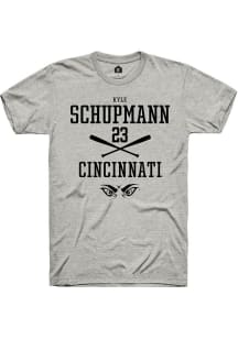 Kyle Schupmann  Cincinnati Bearcats Ash Rally NIL Sport Icon Short Sleeve T Shirt