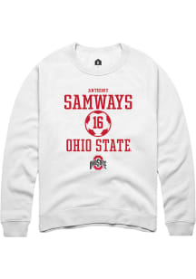 Anthony Samways  Rally Ohio State Buckeyes Mens White NIL Sport Icon Long Sleeve Crew Sweatshirt