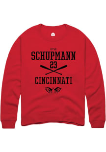 Kyle Schupmann  Rally Cincinnati Bearcats Mens Red NIL Sport Icon Long Sleeve Crew Sweatshirt