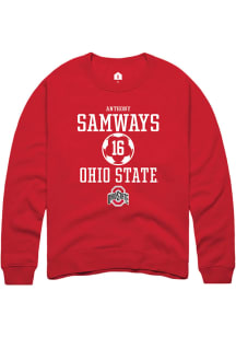 Anthony Samways  Rally Ohio State Buckeyes Mens Red NIL Sport Icon Long Sleeve Crew Sweatshirt