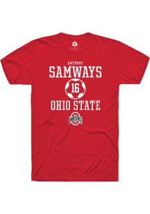 Anthony Samways  Ohio State Buckeyes Red Rally NIL Sport Icon Short Sleeve T Shirt