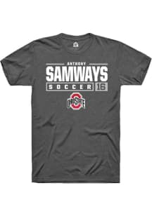 Anthony Samways  Ohio State Buckeyes Dark Grey Rally NIL Stacked Box Short Sleeve T Shirt