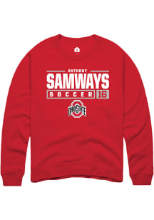 Anthony Samways  Rally Ohio State Buckeyes Mens Red NIL Stacked Box Long Sleeve Crew Sweatshirt