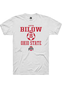 Ashton Bilow  Ohio State Buckeyes White Rally NIL Sport Icon Short Sleeve T Shirt