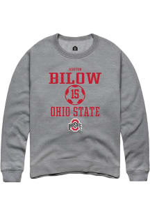 Ashton Bilow  Rally Ohio State Buckeyes Mens Graphite NIL Sport Icon Long Sleeve Crew Sweatshirt