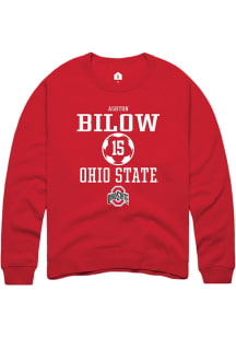 Ashton Bilow  Rally Ohio State Buckeyes Mens Red NIL Sport Icon Long Sleeve Crew Sweatshirt