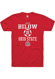 Ashton Bilow  Ohio State Buckeyes Red Rally NIL Sport Icon Short Sleeve T Shirt