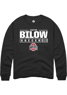 Ashton Bilow  Rally Ohio State Buckeyes Mens Black NIL Stacked Box Long Sleeve Crew Sweatshirt