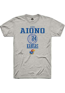 Aisha Aiono  Kansas Jayhawks Ash Rally NIL Sport Icon Short Sleeve T Shirt