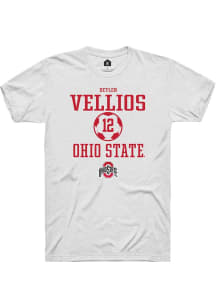 Deylen Vellios  Ohio State Buckeyes White Rally NIL Sport Icon Short Sleeve T Shirt