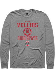 Deylen Vellios  Ohio State Buckeyes Graphite Rally NIL Sport Icon Long Sleeve T Shirt