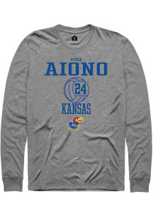 Aisha Aiono  Kansas Jayhawks Graphite Rally NIL Sport Icon Long Sleeve T Shirt