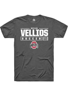 Deylen Vellios  Ohio State Buckeyes Dark Grey Rally NIL Stacked Box Short Sleeve T Shirt