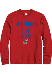 Aisha Aiono  Kansas Jayhawks Red Rally NIL Sport Icon Long Sleeve T Shirt